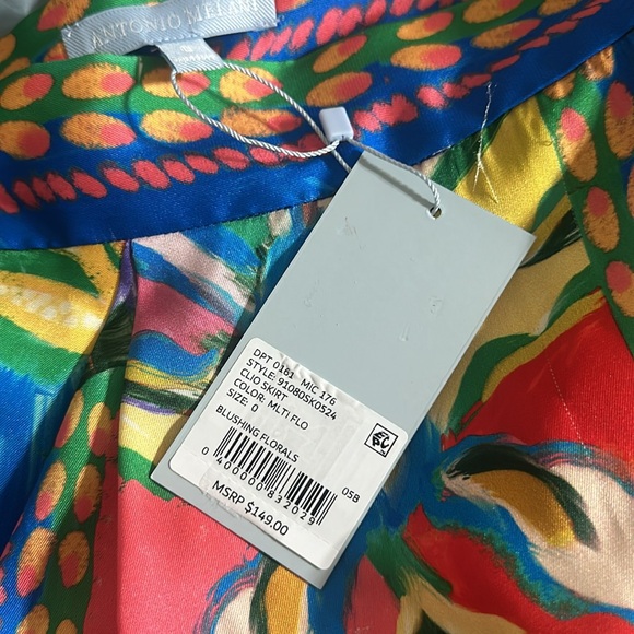 NWT ANTONIO MELANI Clio Floral Printed Satin Coordinating Wrap Midi Skirt - Picture 6 of 7